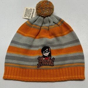 Disneystore Kids Incredibles  Fashion Cuff Beanie Hat with POM POM Sz Large